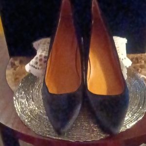 Women's Black Velvet Kitten Heel Dress Shoes Sz 12